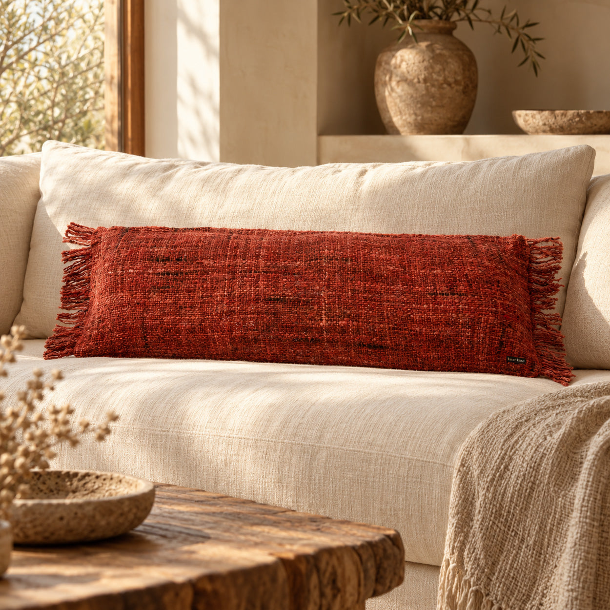 The Oh My Gee Cushion Cover, Cherry Red, 35x100 — 2