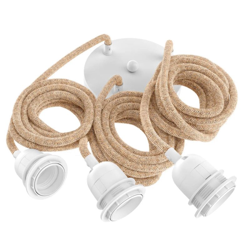 Fitting Lamps Ceiling, Natural White, 3 Fittings