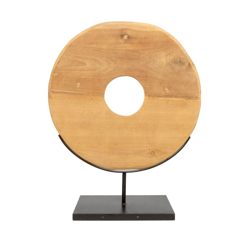 The Teak Disc on Stand, L