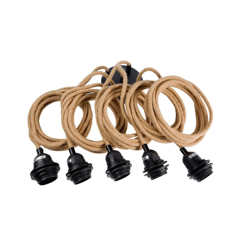 Fitting Lamps Ceiling, Natural Black, 5 Fittings