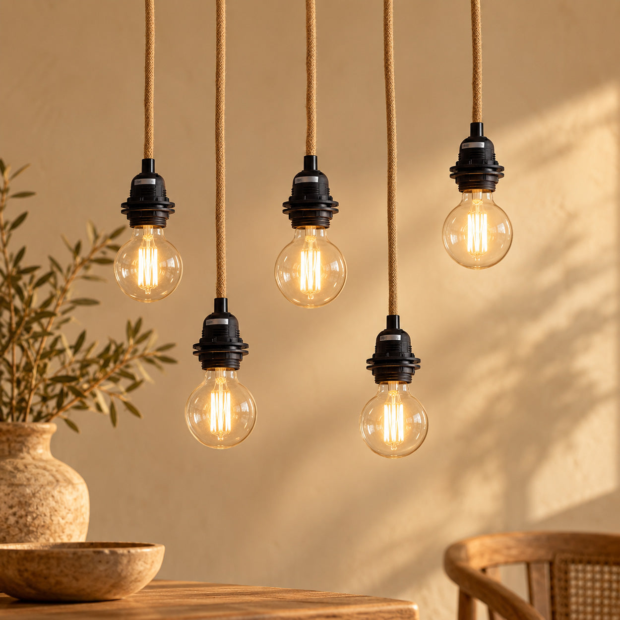 Fitting Lamps Ceiling, Natural Black, 5 Fittings — 2