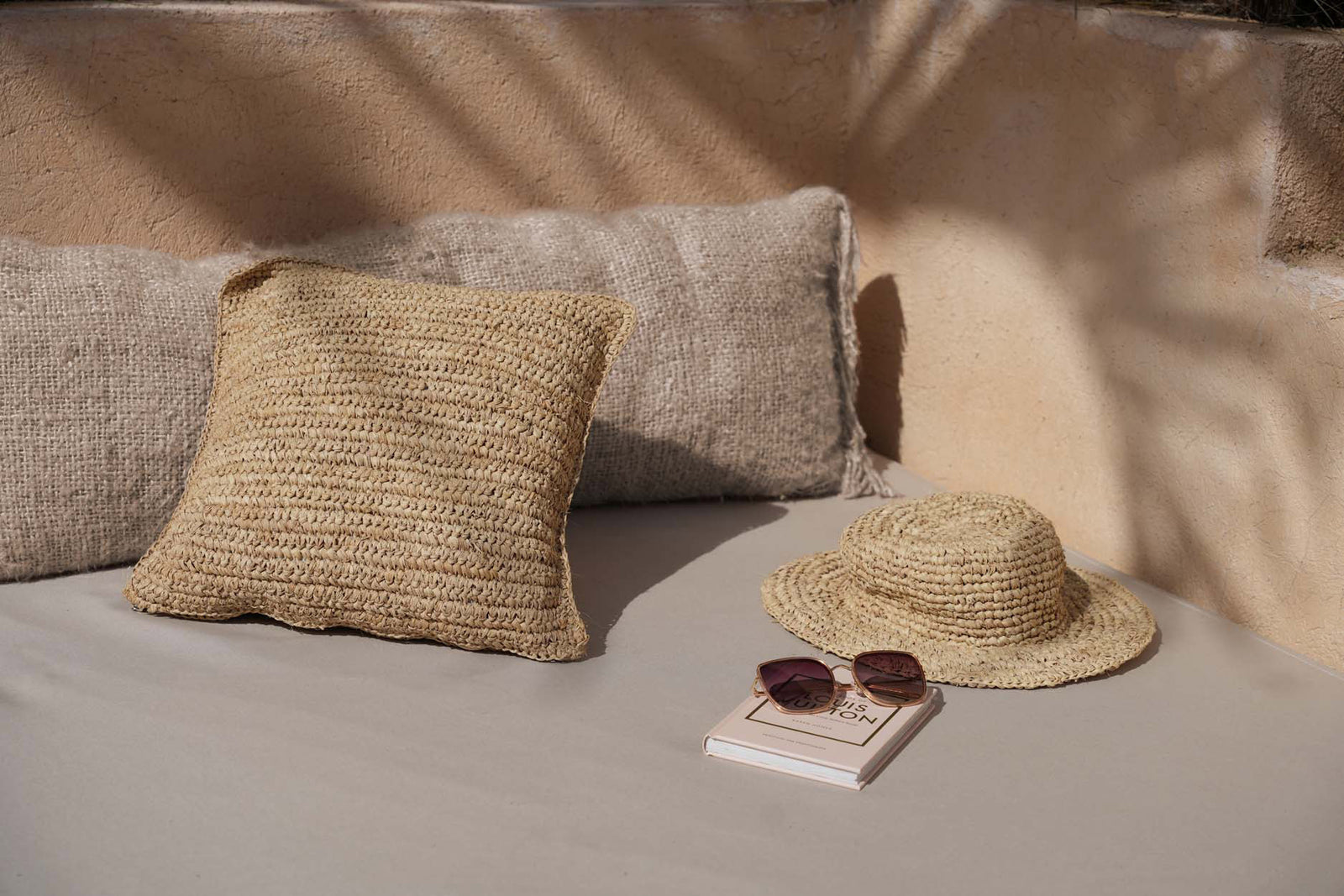 The Raffia Flores Cushion Cover Square, Natural, 40x40 — 2