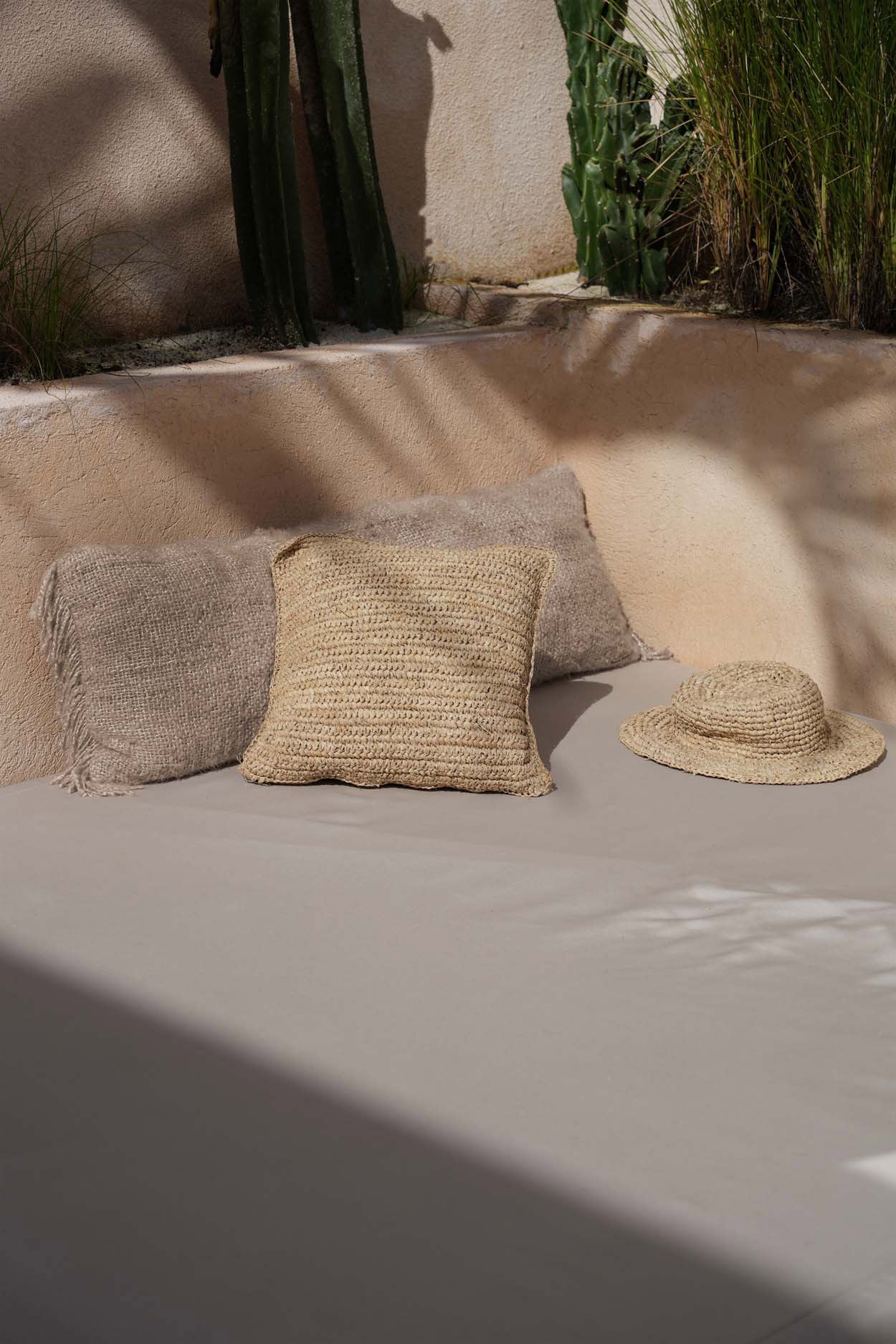 The Raffia Flores Cushion Cover Square, Natural, 40x40 — 4