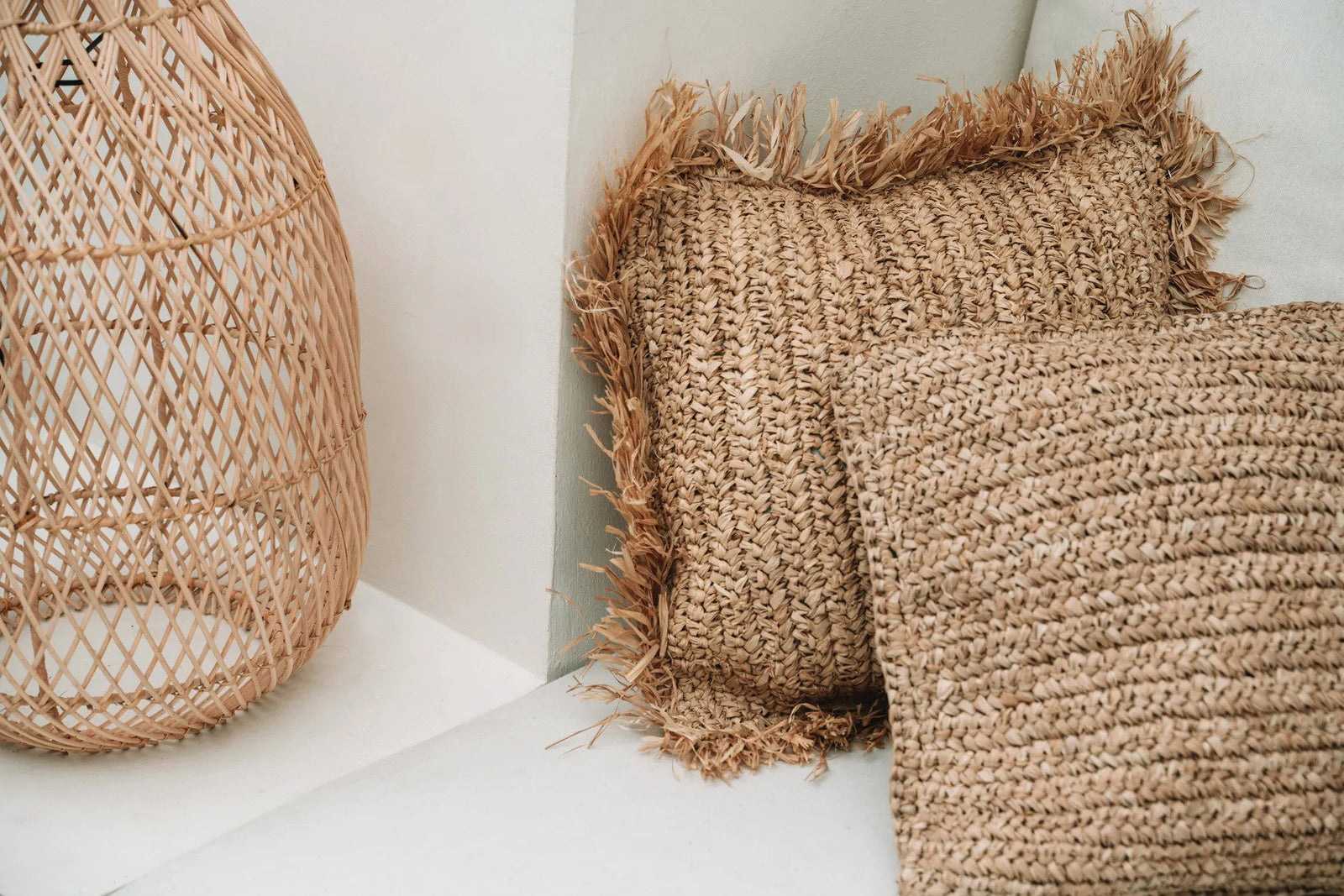 The Raffia Flores Cushion Cover Square, Natural, 40x40 — 7