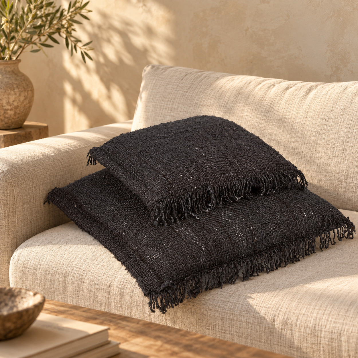 The Oh My Gee Cushion Cover, Black Navy, 60x60 — 2