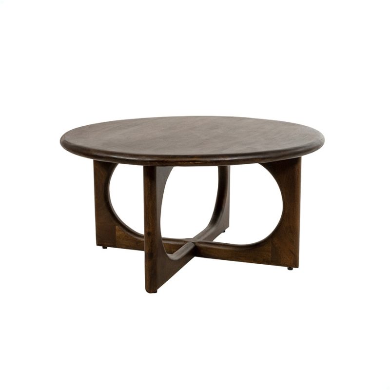 Coffee Table Ø80, Mango Brown Walnut