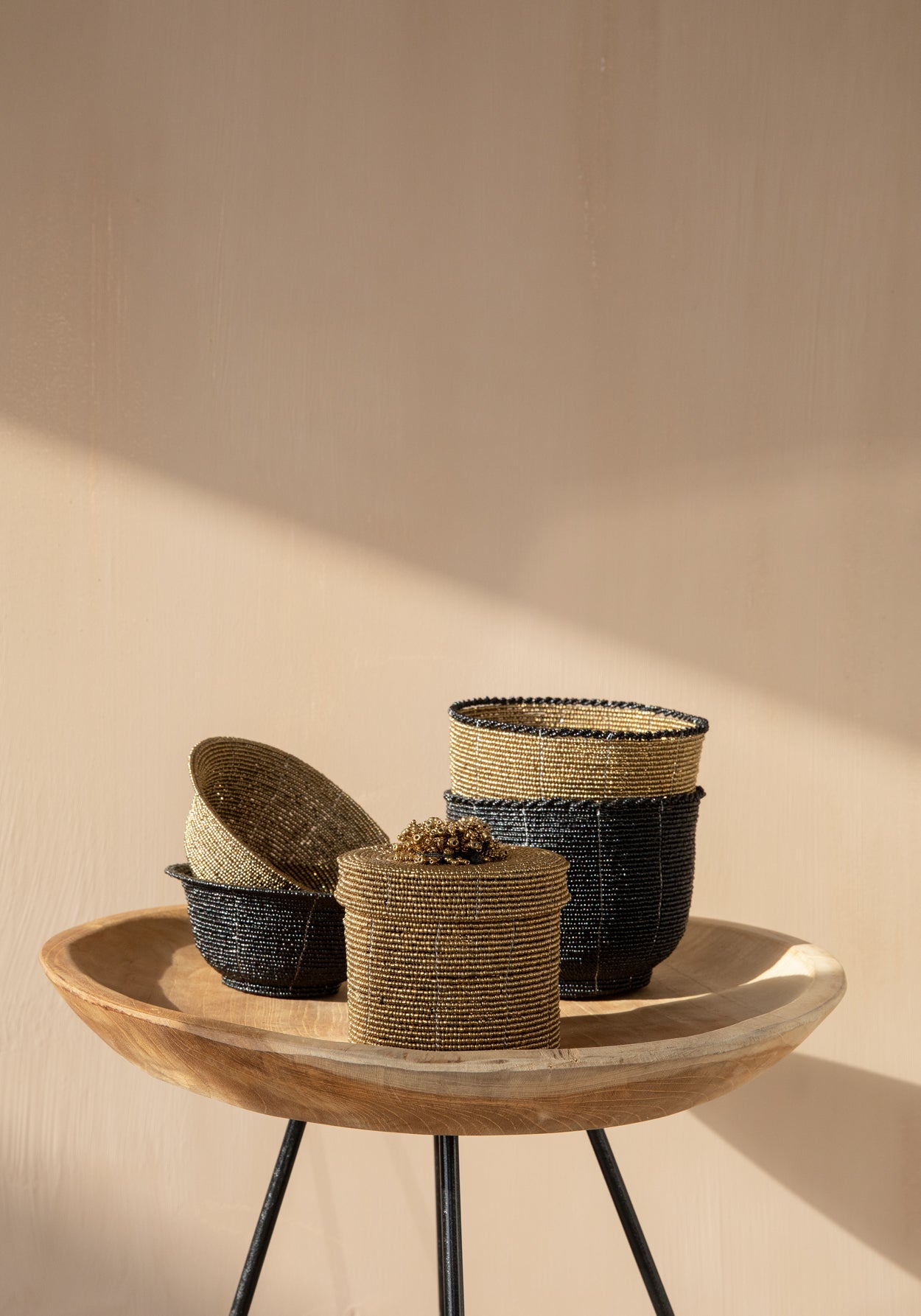 The Beaded Candy Bowl, Black, M — 2
