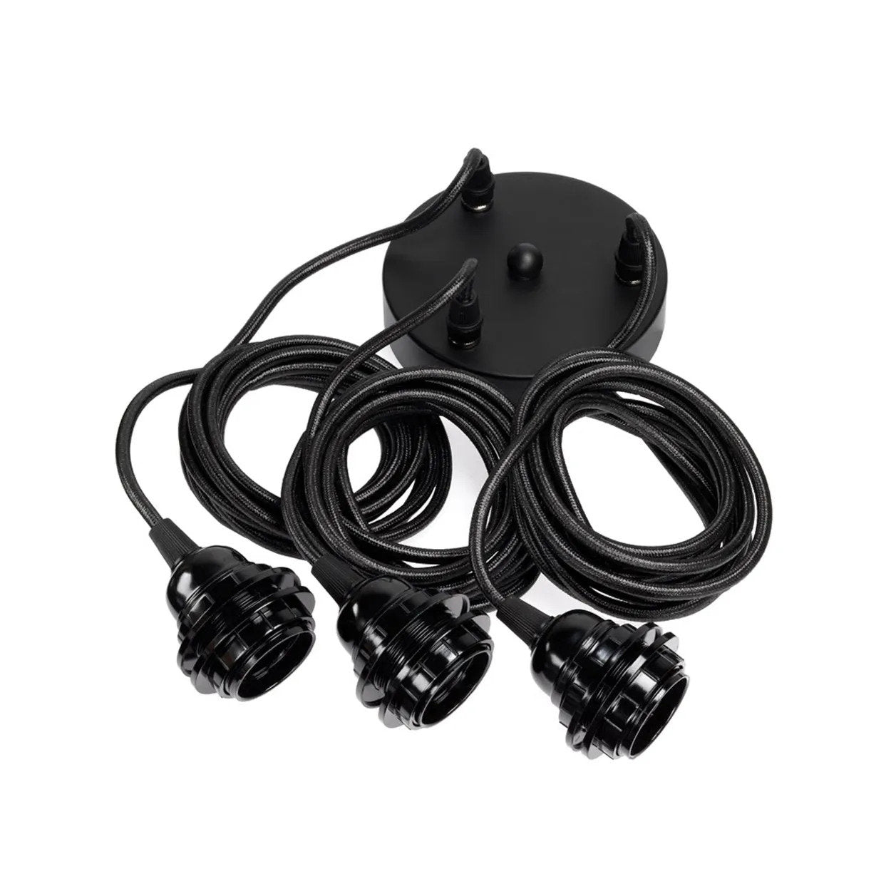 Fitting Lamps Ceiling, Black, 3 Fittings