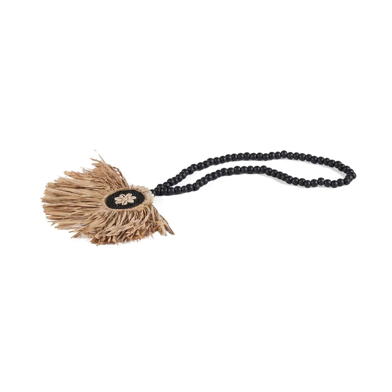 The Raffia Mahkota Tassel, Natural Black — 5