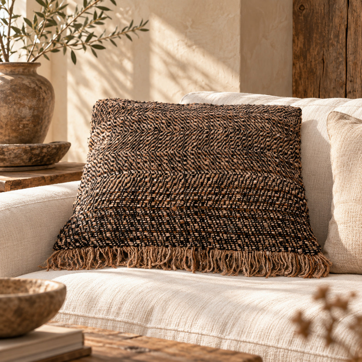 The Oh My Gee Cushion Cover, Black Copper, 60x60 — 2