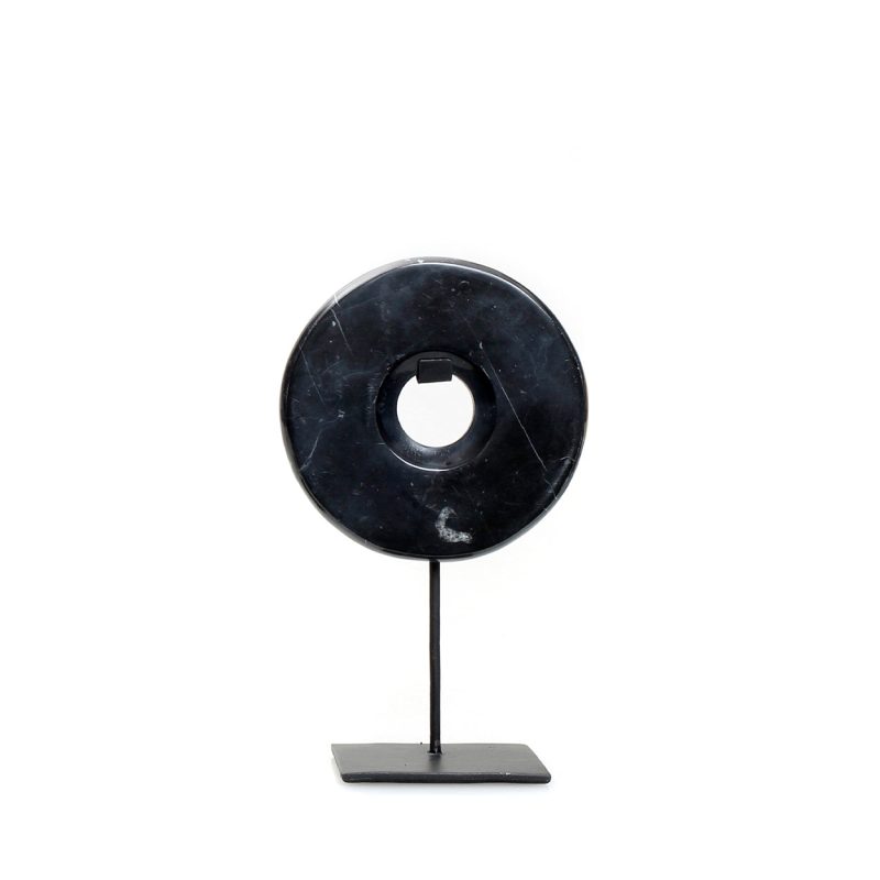 The Marble Disc on Stand, Black, S