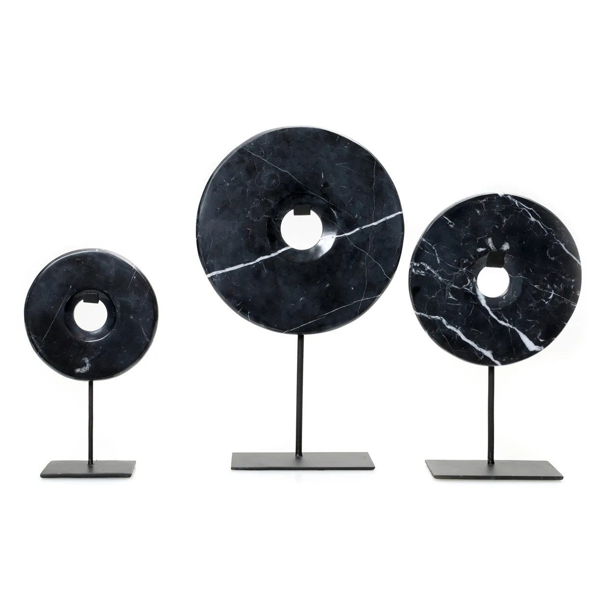 The Marble Disc on Stand, Black, L — 6